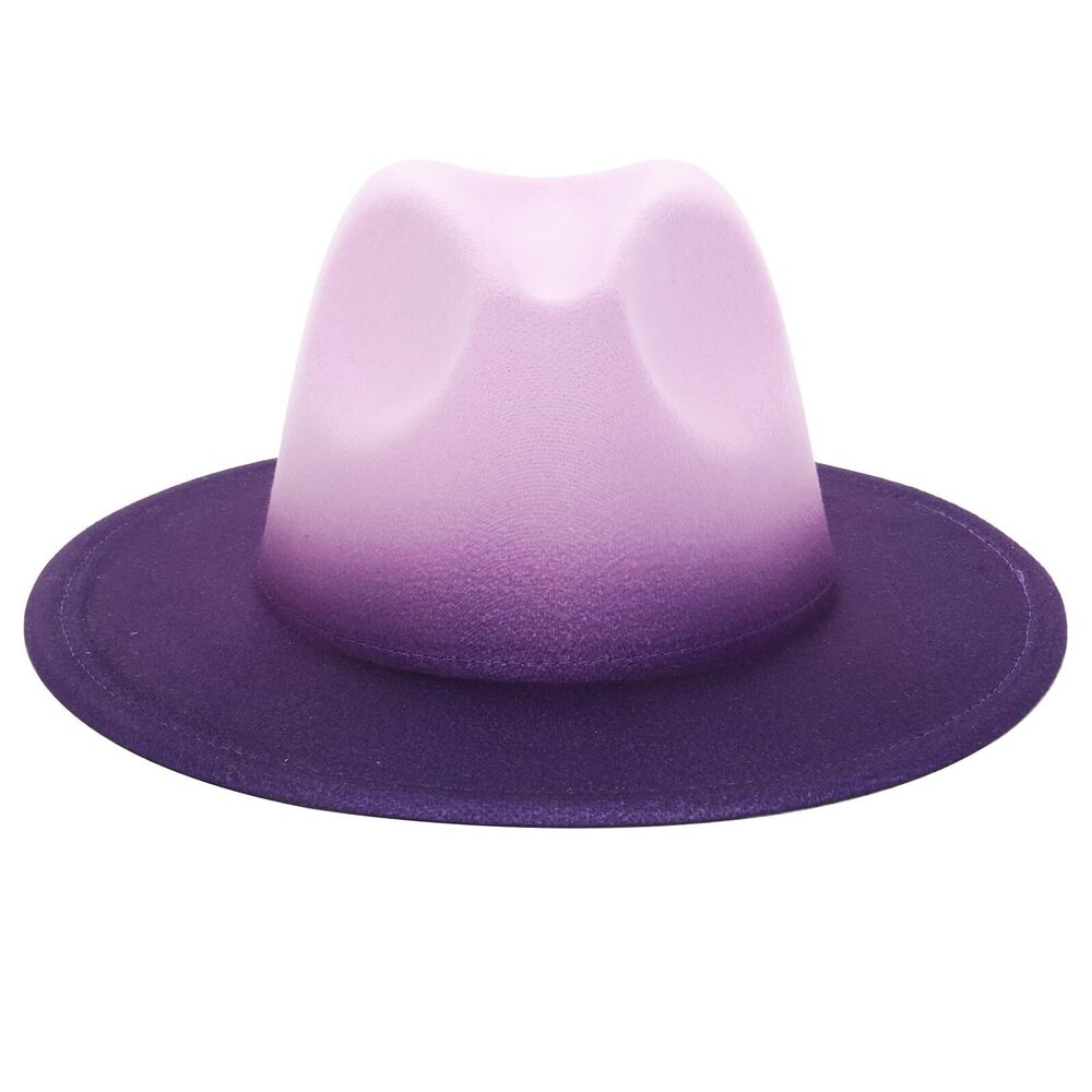 4871 Gradient-Colored Dress Hats  Fedoras Felt Panama Wide-Brimmed Hats